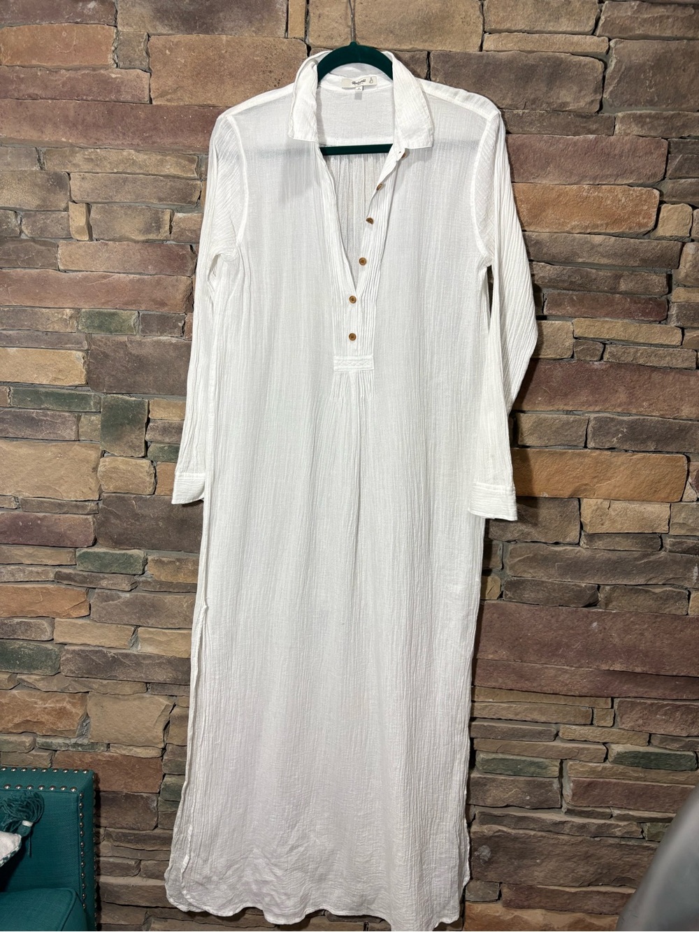 Madewell Lightestspun Cover-Up Maxi Shirtdress Size Small